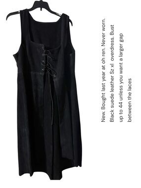 Black Suede Lace-Up Sleeveless over Dress